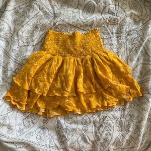 yellow ruffle skirt